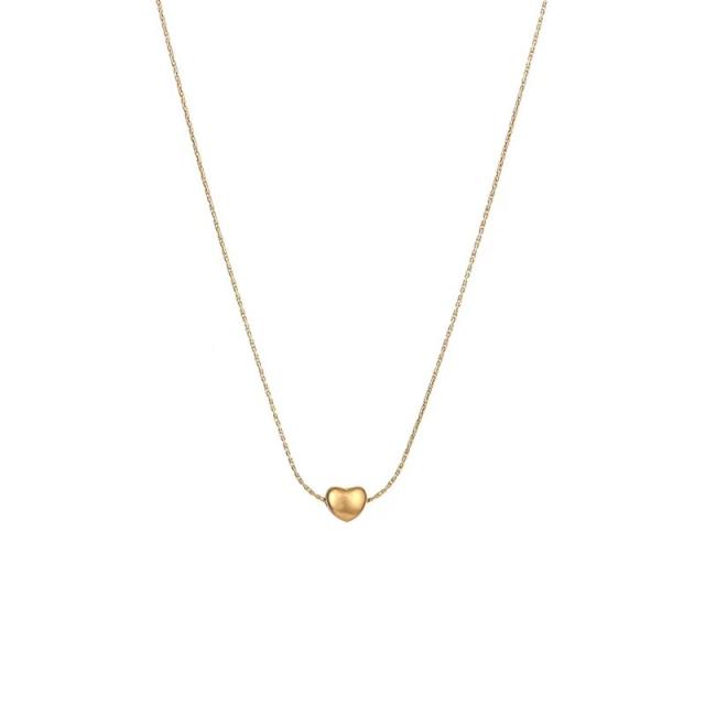 Concise tiny heart pendant stainless steel necklace dainty necklace