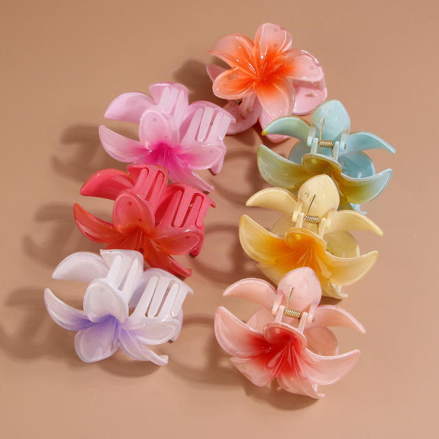 Summer Hawaii flower acrylic colorful hair claw clips
