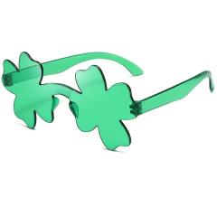 Personality green color clover St.Patrick's Day sunglasses