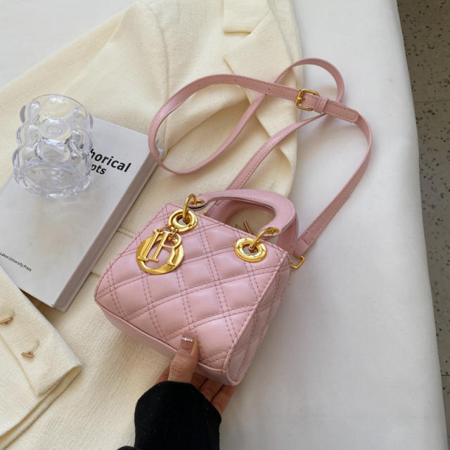 Hot sale quilted pattern PU leather women handbag crossbody bag