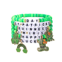 Green hat beaded bracelet set for st.patrick's day