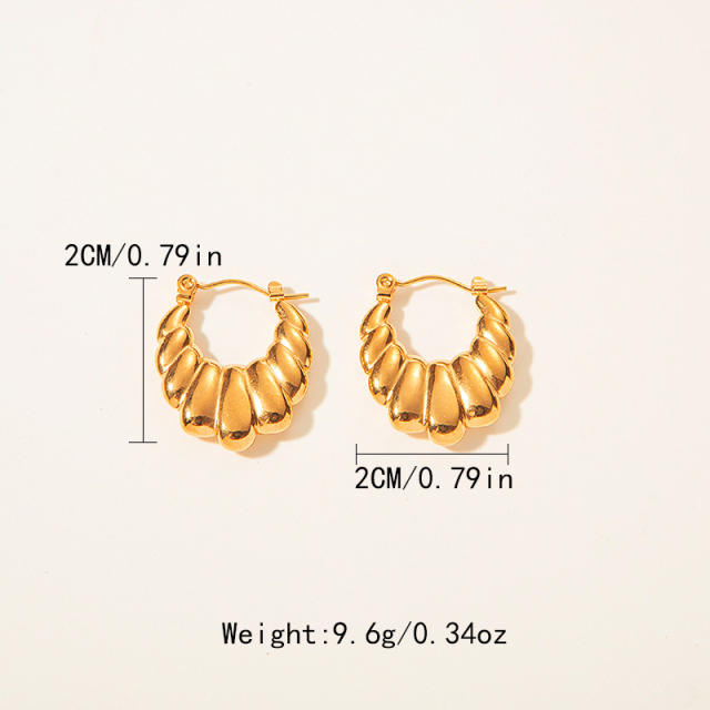 Occident fashion geometric bamboo stainless steel earrings