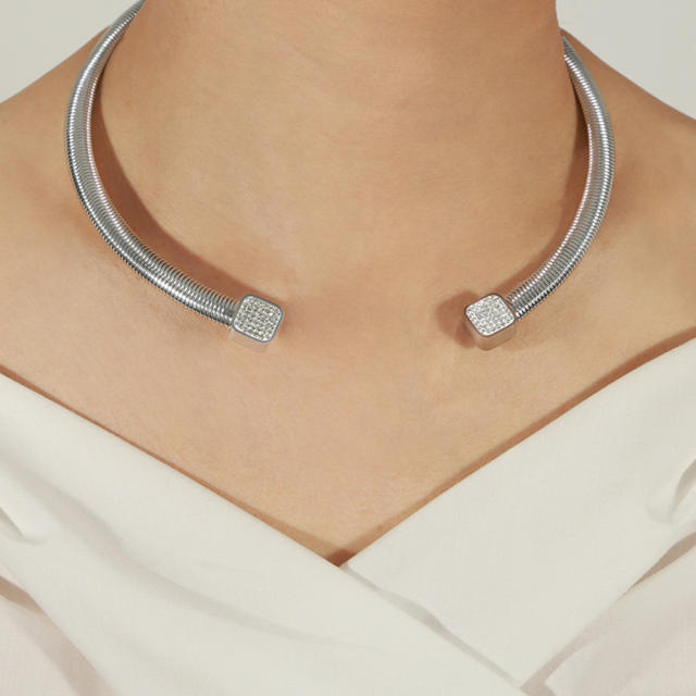 18KG stainless steel cuff choker necklace