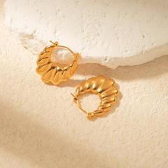 Occident fashion geometric bamboo stainless steel earrings