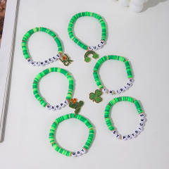 Green hat beaded bracelet set for st.patrick's day