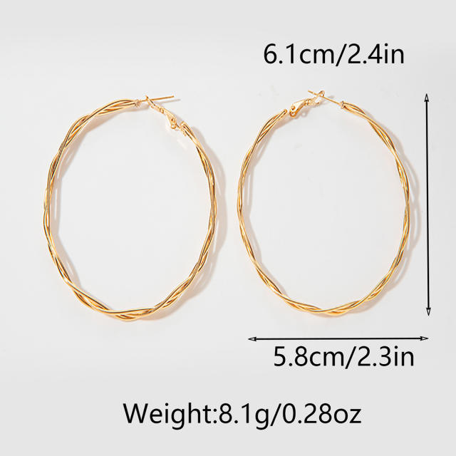 Simple large hoop stainless steel earrings