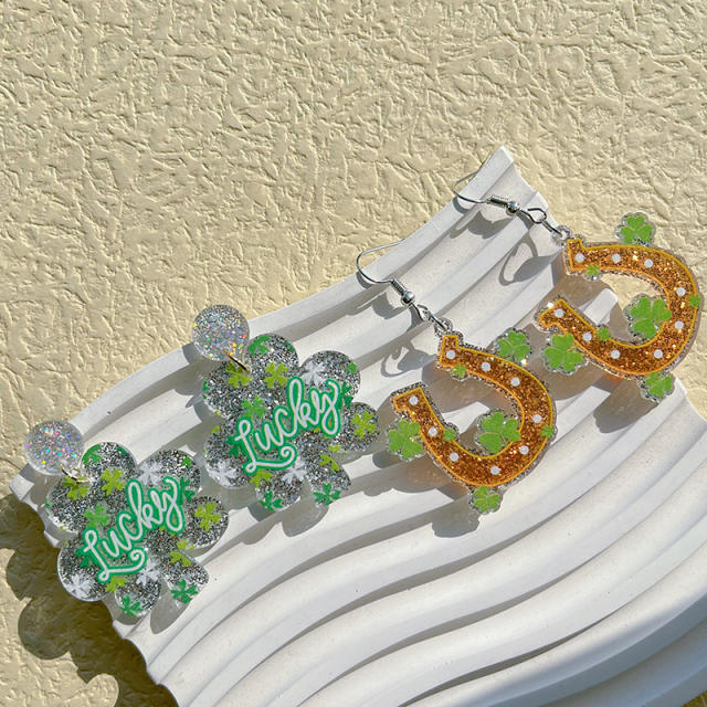 St.Patrick's Day holiday earrings acrylic earrings