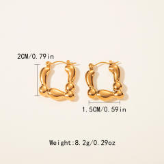 Occident fashion geometric bamboo stainless steel earrings