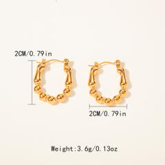 Occident fashion geometric bamboo stainless steel earrings