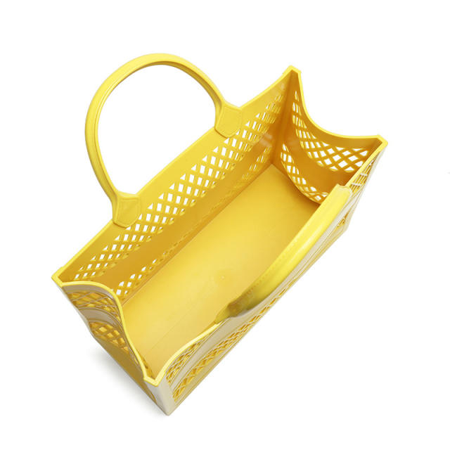 Summer candy color hollow out PVC shopping bag jelly bag tote bag for women