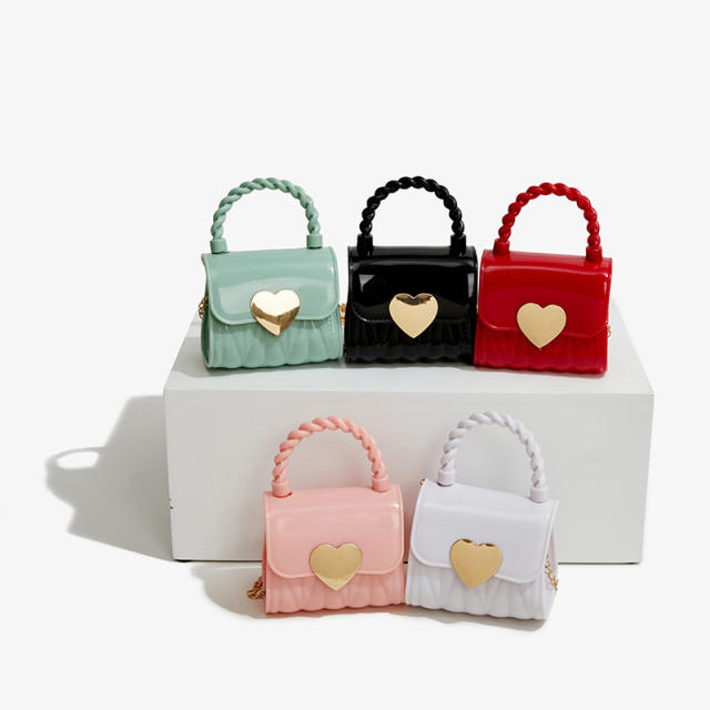 Sweet heart candy color jelly bag crossbody bag mini bag for women