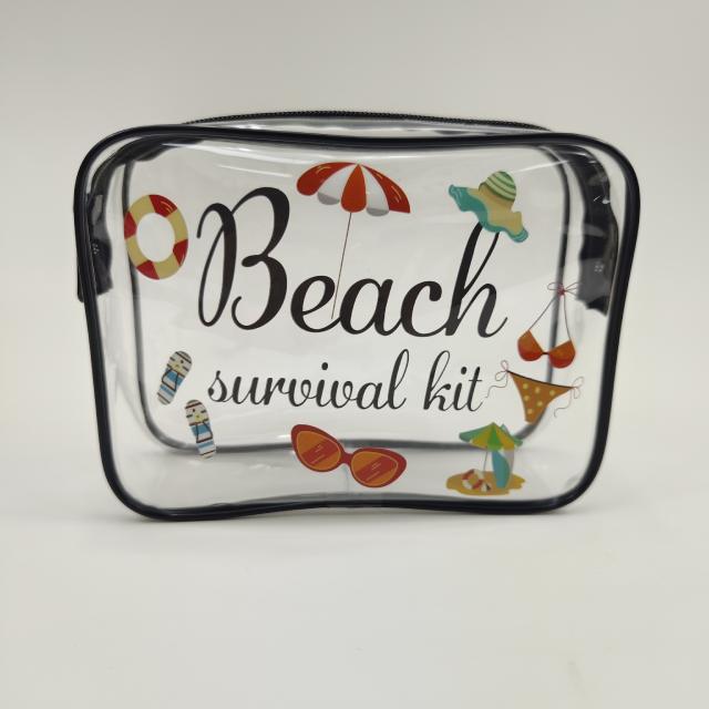 PVC beach letter waterproof cosmetic bag storage bag beach bag