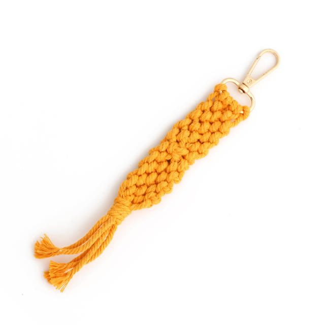 Spring summer handmade braided tassel keychain