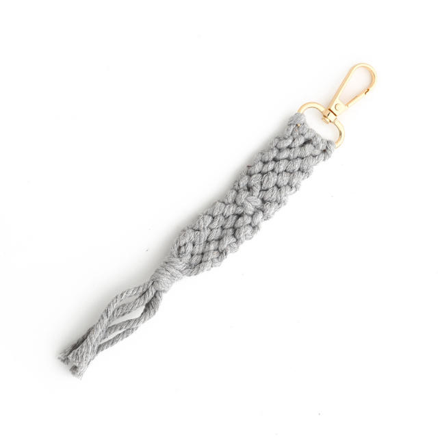 Spring summer handmade braided tassel keychain