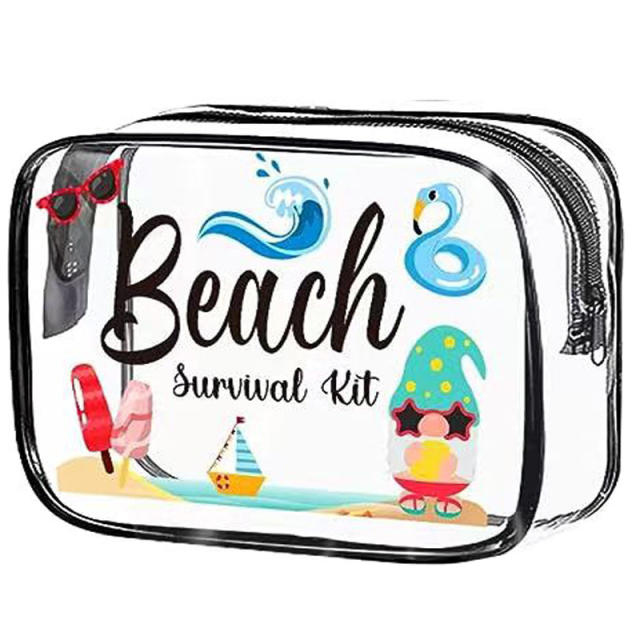 Hellow summer clear pvc waterproof beach bag storage bag cosmetic bag