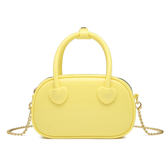 Cute plain color summer candy color PVC jelly bag handbag for women