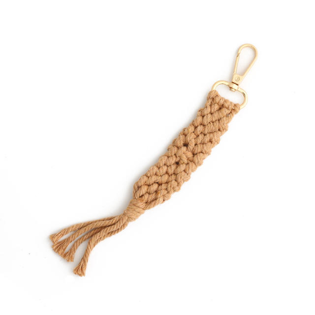 Spring summer handmade braided tassel keychain