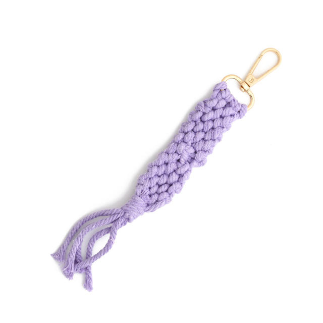 Spring summer handmade braided tassel keychain