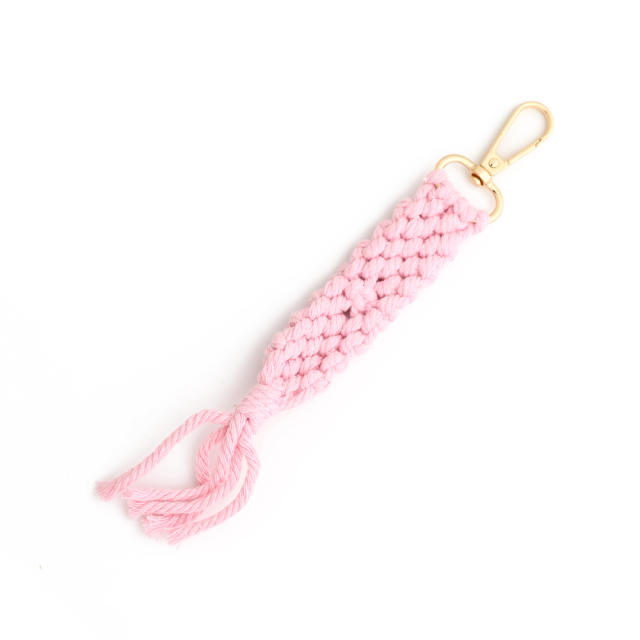 Spring summer handmade braided tassel keychain