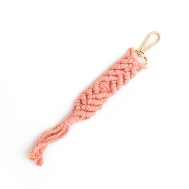 Spring summer handmade braided tassel keychain