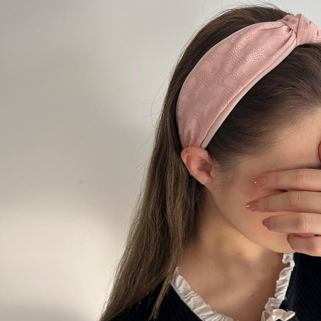 Spring sweet pink black knotted headband