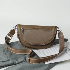 Large capacity pu leather women crossbody bag funny pack