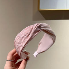 Spring sweet pink black knotted headband