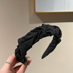 Spring sweet pink black knotted headband