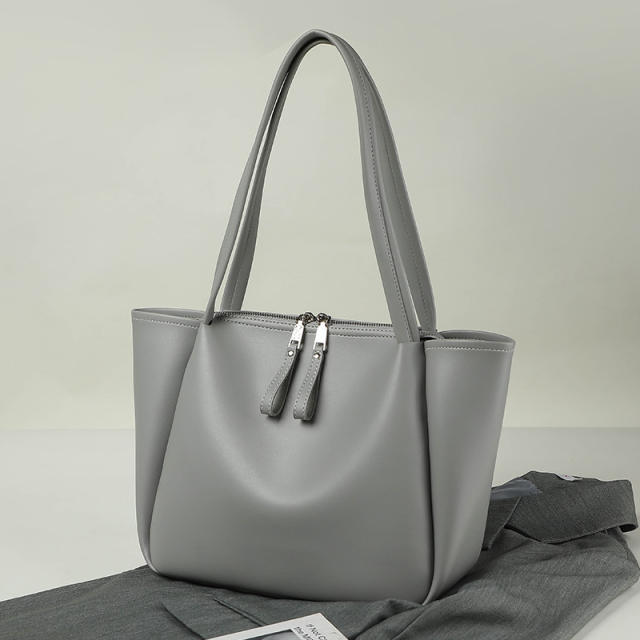 Soft pu leather classic women tote bag