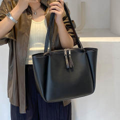 Soft pu leather classic women tote bag