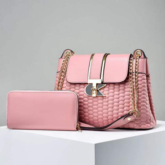 Casual hot sale OL favoriet PU leather tote bag set