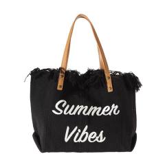 Large capacity canvas summer letter beach tote bag