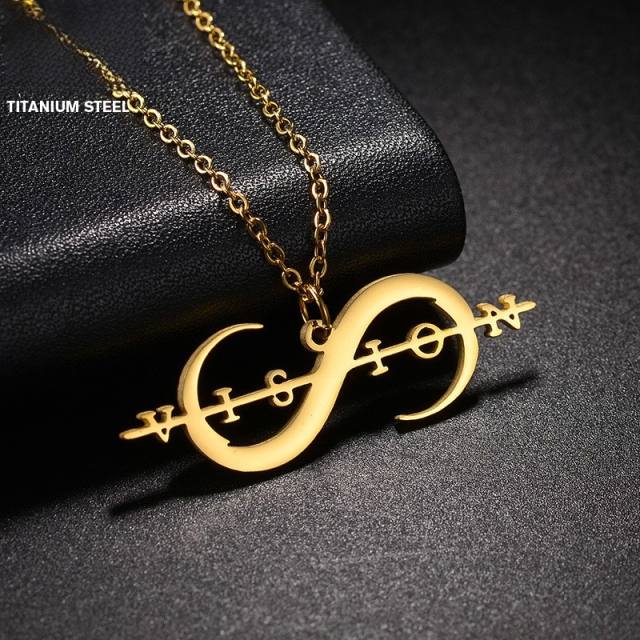DIY infinity symbol custom name stainless steel necklace