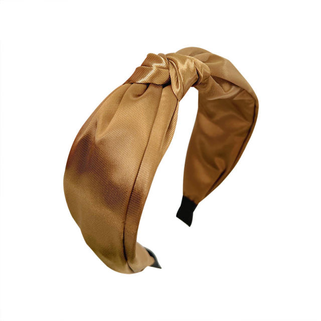 Classic easy match plain color satin knotted headband