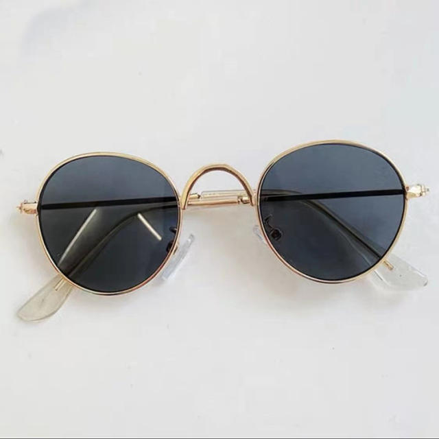 Vintage metal frame round shape sunglasses for kids