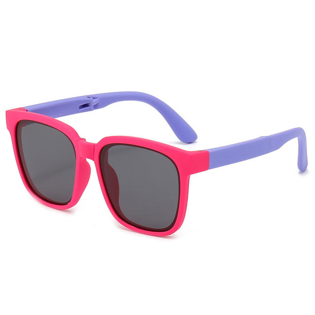 Popular contrast color foldable sunglasses for boys girls