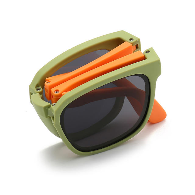 Popular contrast color foldable sunglasses for boys girls