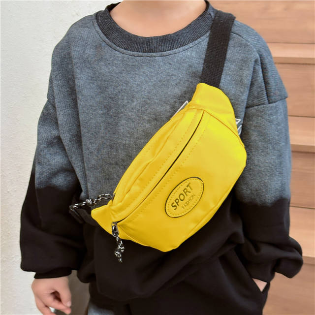 Korean fashion PU leather funny pack waist bag for boys girls