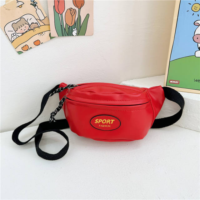 Korean fashion PU leather funny pack waist bag for boys girls