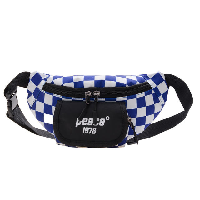 Korean fashion casual letter checkered pattern chest bag