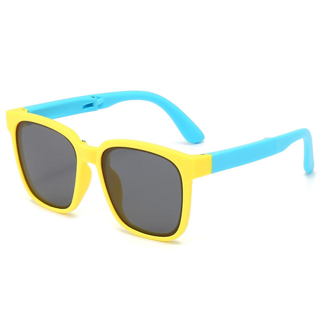 Popular contrast color foldable sunglasses for boys girls