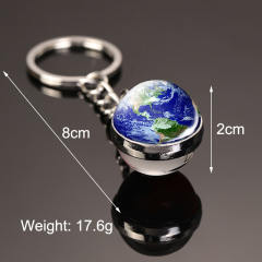 luminous universe solar system ball bead keychain