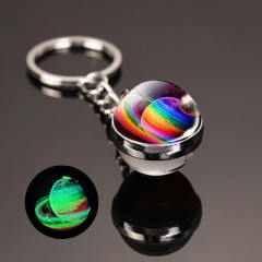 luminous universe solar system ball bead keychain