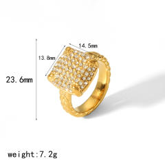 18KG diamond stainless steel finger rings chunky rings