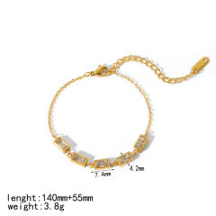 18KG cubic zircon stainless steel diamond bracelet