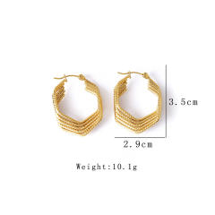 Vintage geometric shape hoop stainless steel earrings