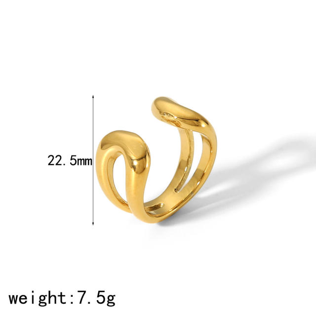 18KG diamond stainless steel finger rings chunky rings