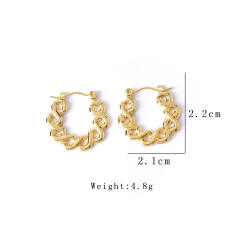 Vintage geometric shape hoop stainless steel earrings