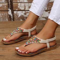Summer boho seedbead flat sandals