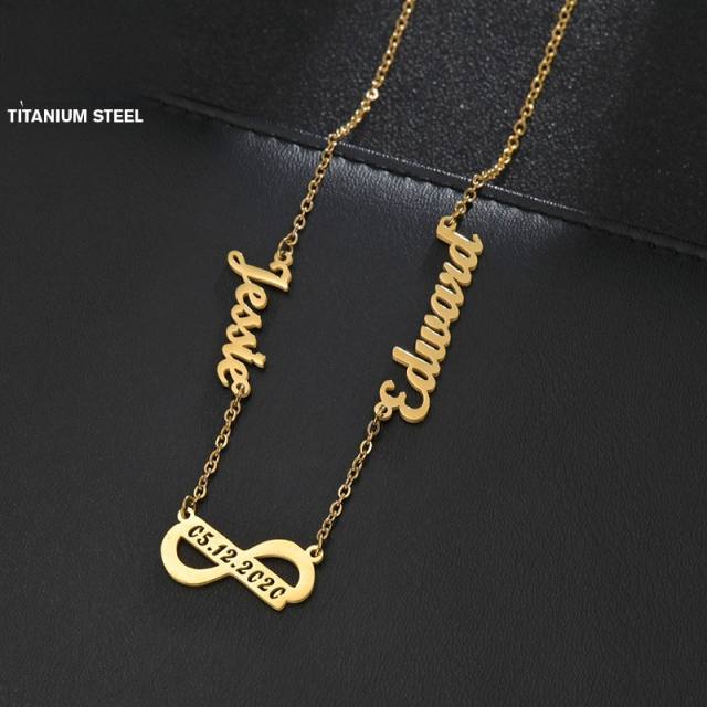 DIY custom name infinity symbol stainless steel waist chain body chain